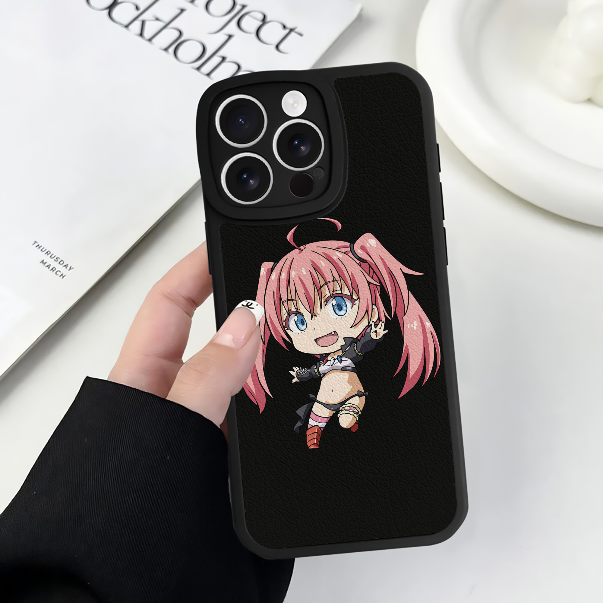 （画像用） 転スラ Regarding Reincarnated to Slime 【iPhone 16シリーズ対応】シリコンスマホケース（レザー調） 材質：シリコン